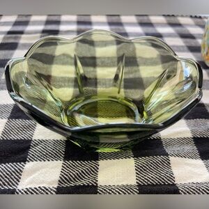 Vintage Anchor Hocking Avocado Green Small Glass Bowl